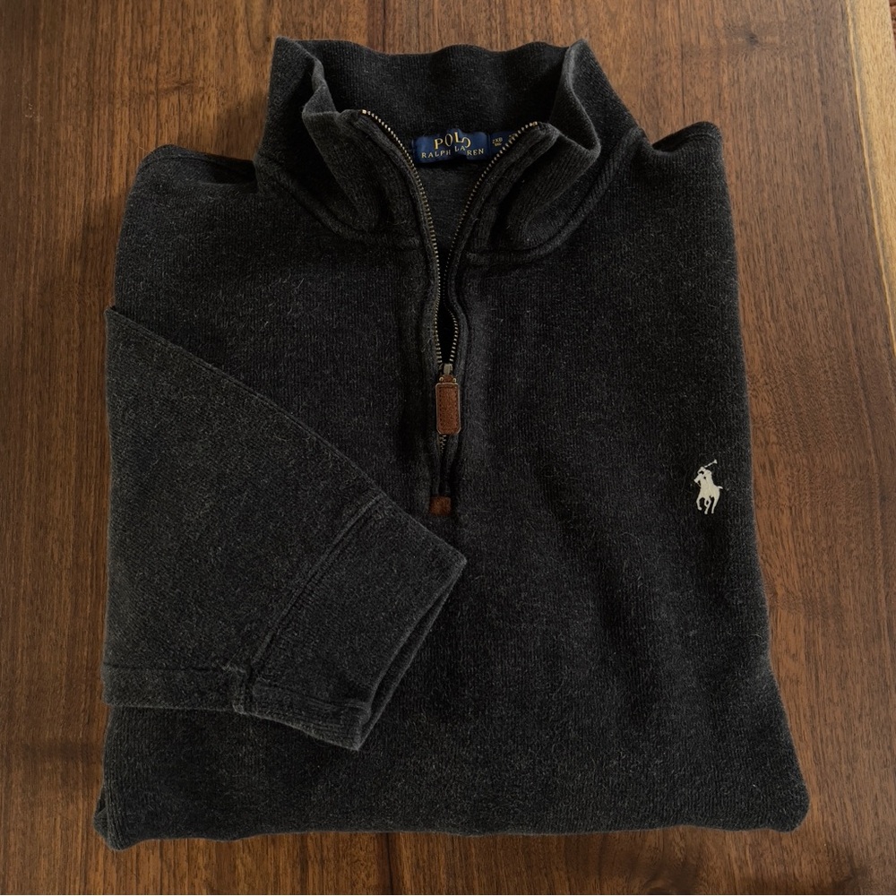 Polo Ralph Lauren Quarter Zip Pullover Dark Gray Men’s 2XB Shirt 2XL XXL